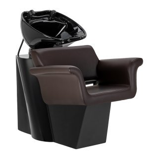 Professionele kapperswasunit Gabbiano Lucca bruin met comfortabele kom voor haarwassen, verzorging en salonorganisatie