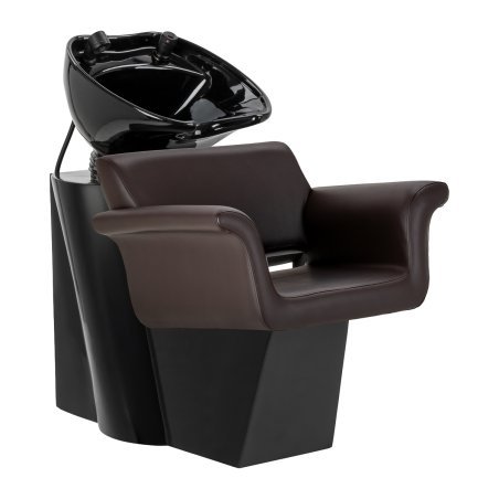 Professionele kapperswasunit Gabbiano Lucca bruin met comfortabele kom voor haarwassen, verzorging en salonorganisatie