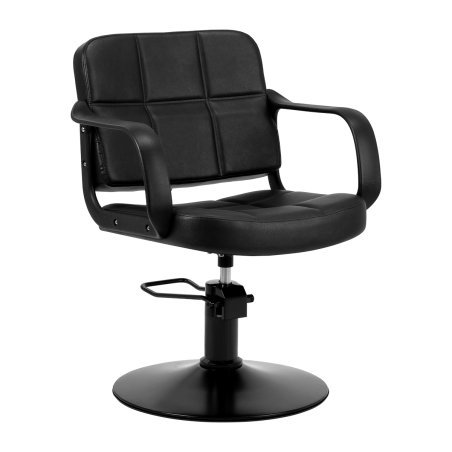 Professionele kappersstoel Hair System Komodo zwart voor kapsalons, comfortabel werken en een georganiseerde saloninrichting