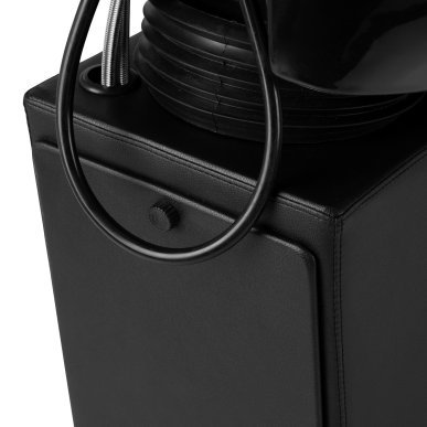 Professionele kapperswasunit Hair System Komodo zwart voor salons, comfortabel haar wassen en een georganiseerde werkplek