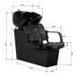 Professionele kapperswasunit Hair System Komodo zwart voor salons, comfortabel haar wassen en een georganiseerde werkplek