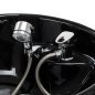 Professionele kapperswasunit Omega Nautica zwart voor kapsalon, comfortabel haar wassen en georganiseerde salonservice Professionele kapperswasunit Omega Nautica zwart voor kapsalon, comfortabel haar wassen en georganiseerde salonservice