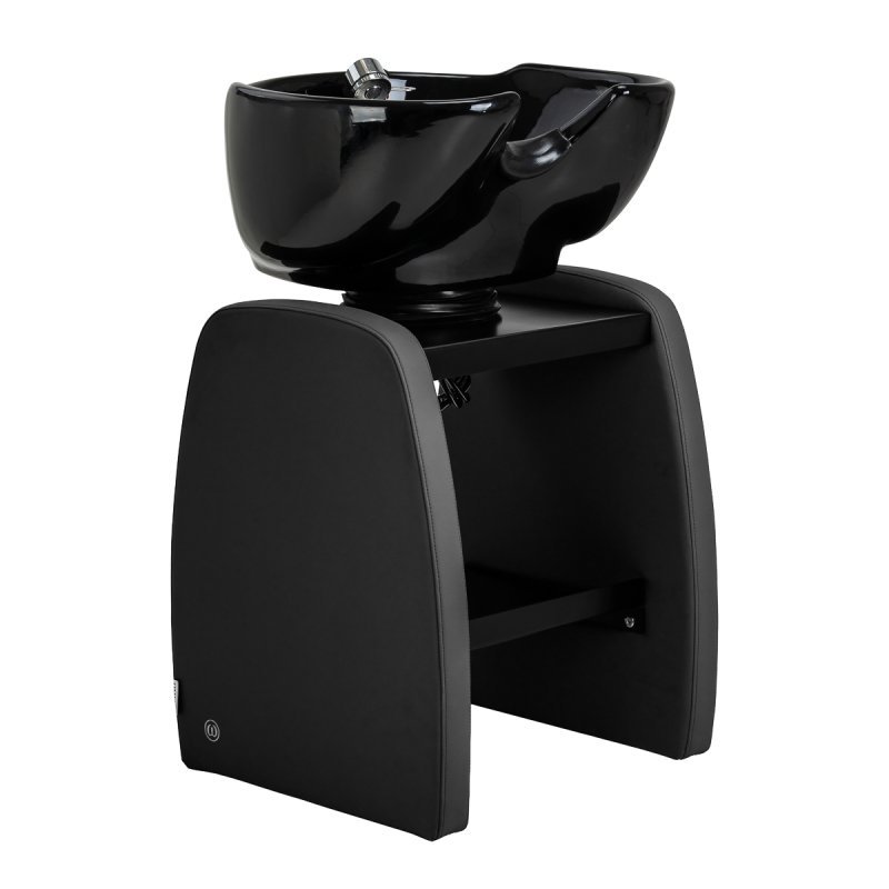 Professionele kapperswasunit Omega Aqualina compact zwart voor comfortabel werken en klantcomfort in de kapsalon Professionele kapperswasunit Omega Aqualina compact zwart voor comfortabel werken en klantcomfort in de kapsalon