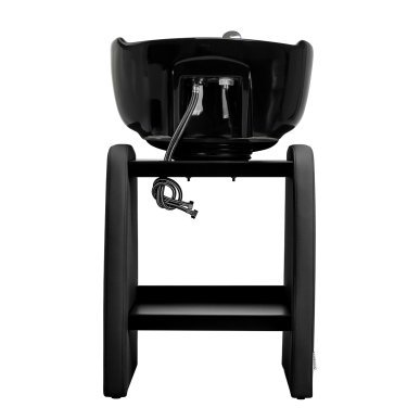 Professionele kapperswasunit Omega Aqualina compact zwart voor comfortabel werken en klantcomfort in de kapsalon