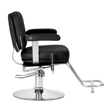 Kappersstoel Omega Astra Plus zwart hydraulisch voor professionele kapsaloninrichting en comfortabel salonwerk