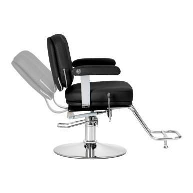 Kappersstoel Omega Astra Plus zwart hydraulisch voor professionele kapsaloninrichting en comfortabel salonwerk
