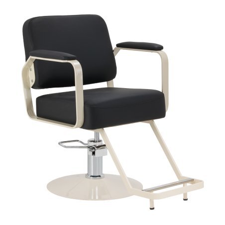 Professionele kappersstoel Omega Aurora zwart hydraulisch voor comfortabel werken in de kapsalon en een elegante werkplek