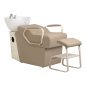 Professionele kapperswasunit Omega Marina beige met stoel voor comfortabel werken, wassen en een verzorgde saloninrichting