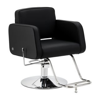 Professionele kappersstoel Omega Andromeda zwart hydraulisch voor salonwerk, klantcomfort en een verzorgde werkplek