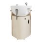 Professionele kapperswasunit Omega Marina beige met stoel voor comfortabel werken, wassen en een verzorgde saloninrichting