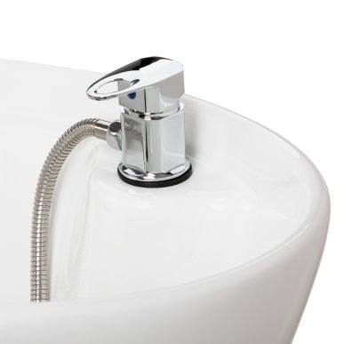 Professionele kapperswasunit Omega Marina beige met stoel voor comfortabel werken, wassen en een verzorgde saloninrichting