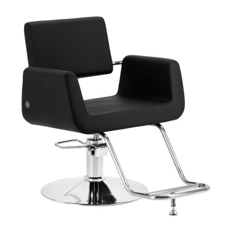 Professionele kappersstoel Omega Lyra zwart hydraulisch voor comfortabel werken en een verzorgde saloninrichting