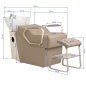 Professionele kapperswasunit Omega Marina beige met stoel voor comfortabel werken, wassen en een verzorgde saloninrichting