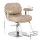 Professionele kappersstoel Omega Astra beige hydraulisch voor comfortabel werken en klantcomfort in de professionele kapsalon