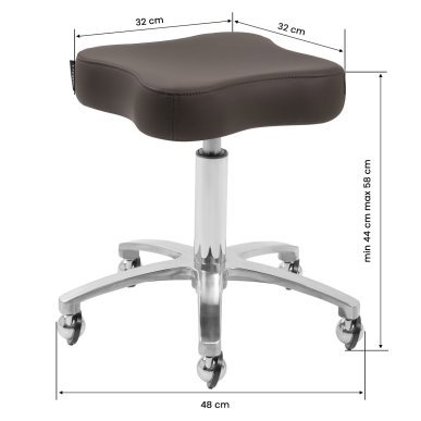 Professionele draaistoel Omega Supremo bruin voor kapsalon, beauty-, nagel-, barber- en tattoostudio voor comfortabel werken