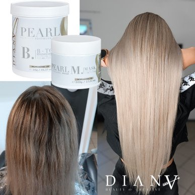 Pearl Botox Capillaire 1000g + Masque de Finition 500g – Régénération Intensive, Hydratation et Effet Repulpant pour les Cheveux