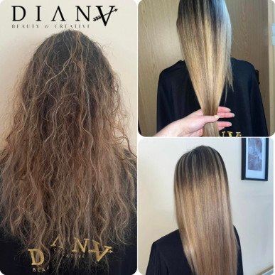 Nano Blue Nanoplastie 1000ml – Organische Dauerhafte Haarglättung für Blondes und Blondiertes Haar bis zu 12 Monate