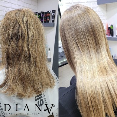Nano Blue Nanoplastie 1000ml – Organische Dauerhafte Haarglättung für Blondes und Blondiertes Haar bis zu 12 Monate