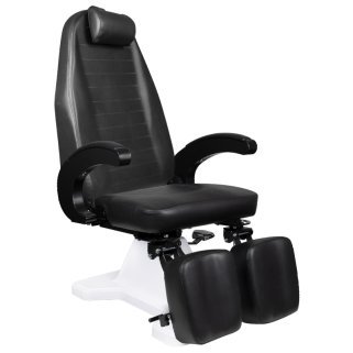 Hydraulische podologiestoel 112 zwart voor professionele pedicurepraktijk, podologie en behandelruimte in salon