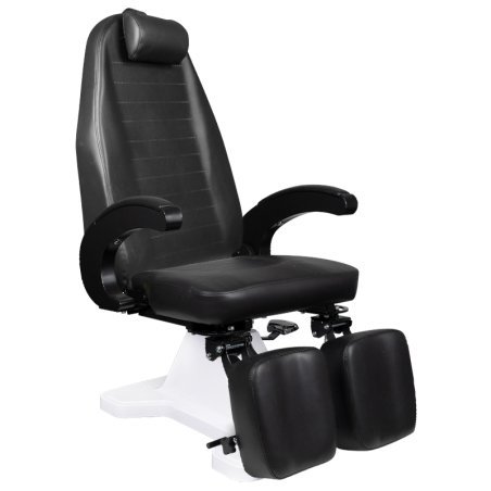 Hydraulische podologiestoel 112 zwart voor professionele pedicurepraktijk, podologie en behandelruimte in salon