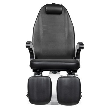 Hydraulische podologiestoel 112 zwart voor professionele pedicurepraktijk, podologie en behandelruimte in salon