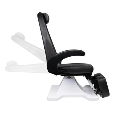 Hydraulische podologiestoel 112 zwart voor professionele pedicurepraktijk, podologie en behandelruimte in salon