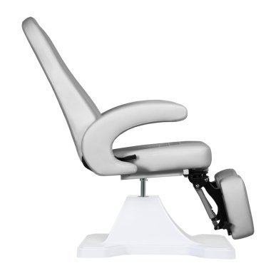 Hydraulische podologiestoel 112 grijs voor professionele pedicurepraktijk, podologie en behandelruimte in salon