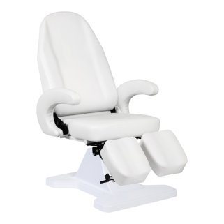 Hydraulische podologiestoel 112 wit voor professionele pedicurepraktijk, podologie en behandelruimte in salons
