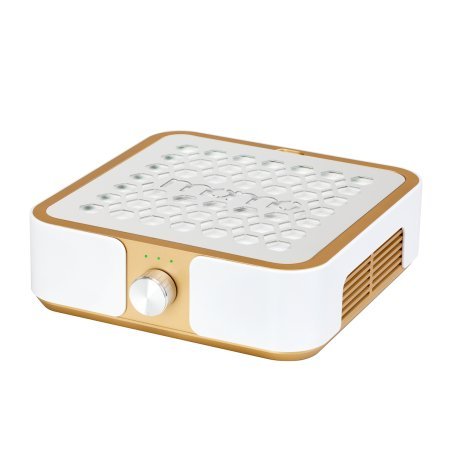 Professionele stofafzuiger Momo P30 60W wit-goud voor beautysalon, praktijk en nagelstudio, comfortabel werken