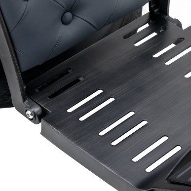 Barberstoel Gabbiano Francesco grafiet met geborsteld frame voor professionele kapsalon en barbershop, tweede categorie