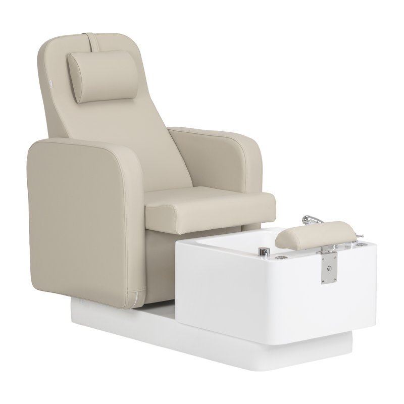 Professionele pedicurestoel Sillon Elysia SPA crème voor comfortabel werken in kapsalon, praktijk en beautystudio