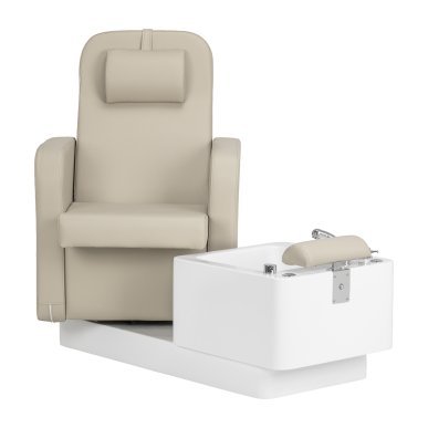 Professionele pedicurestoel Sillon Elysia SPA crème voor comfortabel werken in kapsalon, praktijk en beautystudio