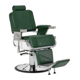 Professionele barberstoel Gabbiano Royal X groen voor comfortabel werken in kapsalon, barberzaak en beautystudio