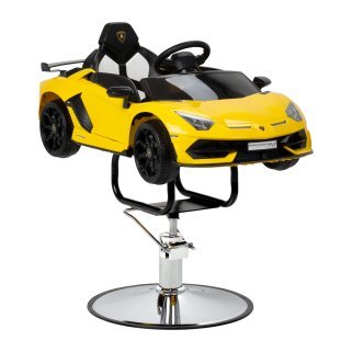 Kinderkappersstoel in autovorm Gabbiano Lamborghini voor kapsalon, barber en beauty studio met comfortabele klantpositie
