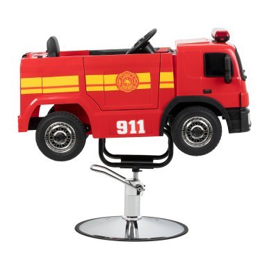 Kinderkappersstoel Gabbiano brandweerwagen voor kapsalon en barber, met comfortabele klantpositionering en verzorgde