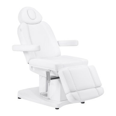 Elektrische behandelstoel Azzurro 708A met 4 motoren voor professioneel salonwerk, podologie en fysiotherapie wit