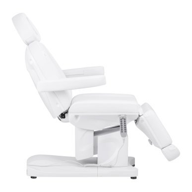 Elektrische behandelstoel Azzurro 708A met 4 motoren voor professioneel salonwerk, podologie en fysiotherapie wit