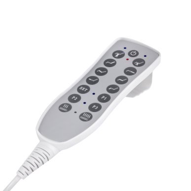 Elektrische behandelstoel Azzurro 708A met 4 motoren voor professioneel salonwerk, podologie en fysiotherapie wit