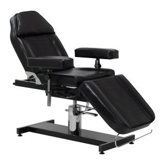 Professionele hydraulische tattoo stoel Pro Ink 210DH zwart met wiegfunctie voor salon, studio en specialistisch gebruik