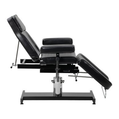 Professionele hydraulische tattoo stoel Pro Ink 210DH zwart met wiegfunctie voor salon, studio en specialistisch gebruik