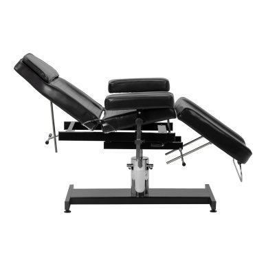 Professionele hydraulische tattoo stoel Pro Ink 210DH zwart met wiegfunctie voor salon, studio en specialistisch gebruik