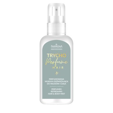 Verfrissende geparfumeerde mist Farmona TRYCHO PERFUME 50 ml voor haar en lichaam met hydratatie en bloemig-houtachtige geur