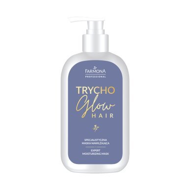 Hydraterend haarmasker Farmona TRYCHO GLOW 375 ml voor intensieve verzorging en herstel van de haarvezel