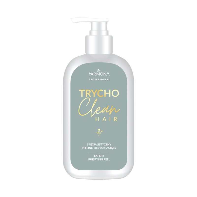 Reinigende hoofdhuid scrub Farmona TRYCHO CLEAN 375 ml tegen overtollig talg voor licht en fris haar, salon en thuis