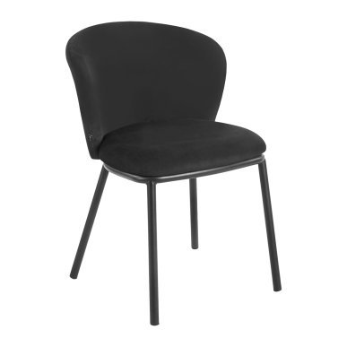 Professionele stoel 4Rico Linea zwart met velours bekleding voor salon, receptie, wachtkamer, kantoor en interieur