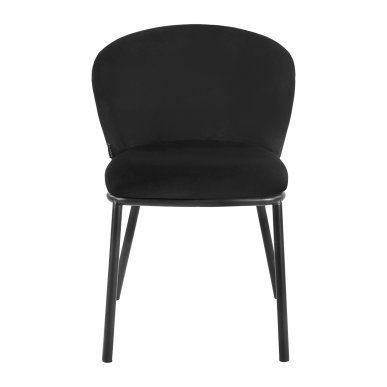 Professionele stoel 4Rico Linea zwart met velours bekleding voor salon, receptie, wachtkamer, kantoor en interieur
