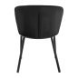 Professionele stoel 4Rico Linea zwart met velours bekleding voor salon, receptie, wachtkamer, kantoor en interieur