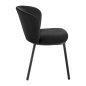 Professionele stoel 4Rico Linea zwart met velours bekleding voor salon, receptie, wachtkamer, kantoor en interieur