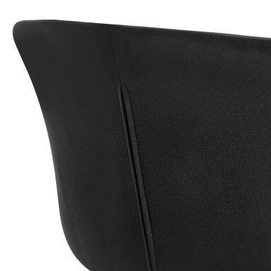 Professionele stoel 4Rico Linea zwart met velours bekleding voor salon, receptie, wachtkamer, kantoor en interieur