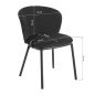Professionele stoel 4Rico Linea zwart met velours bekleding voor salon, receptie, wachtkamer, kantoor en interieur